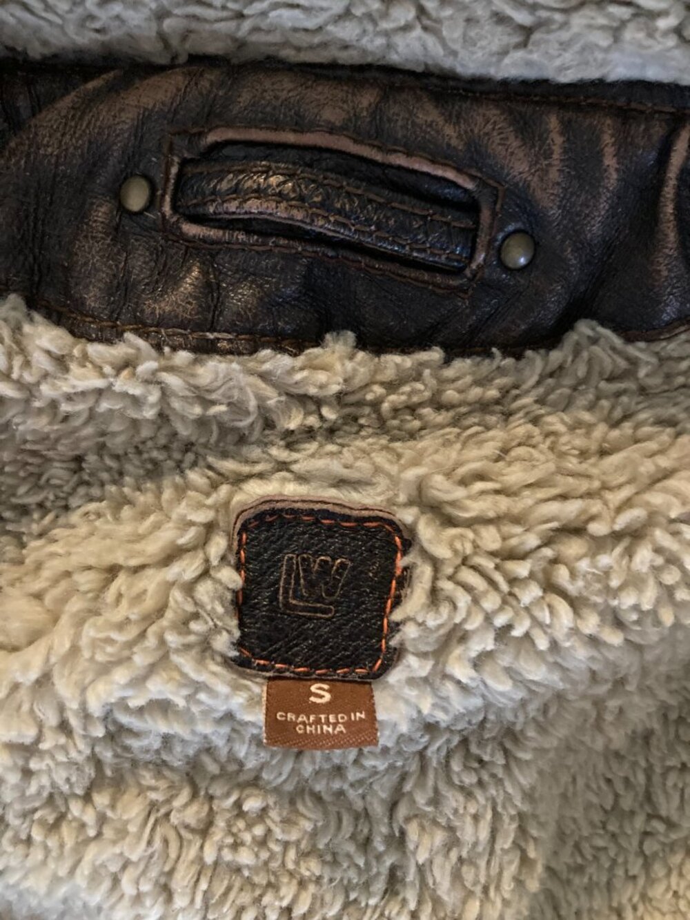 Wilsons Leather Distressed Brown Bomber Jacket w/ Shearling Hood - Size S - Picture 3 of 5